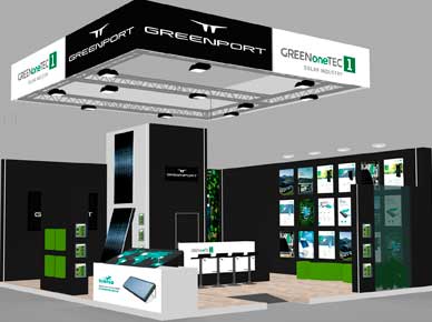 Nachhaltiger Miet-Messestand aus Systemkomponenten